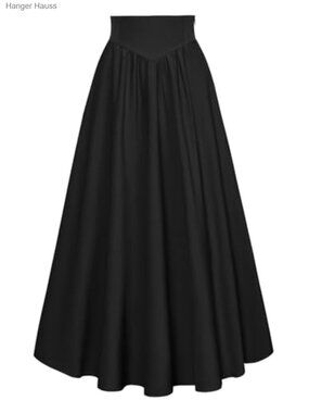 Women Renaissance Maxi Skirt Victorian Flowy Long Skirt with Pockets
